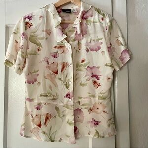 Notations Petite Vintage sheer floral blouse - Size Medium